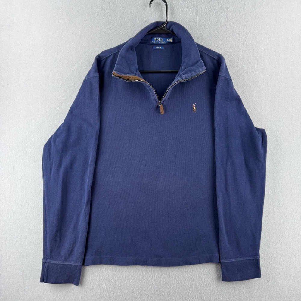 Polo Ralph Lauren 1/4 Zip Pullover Shirt Cotton Estate Rib Quarter